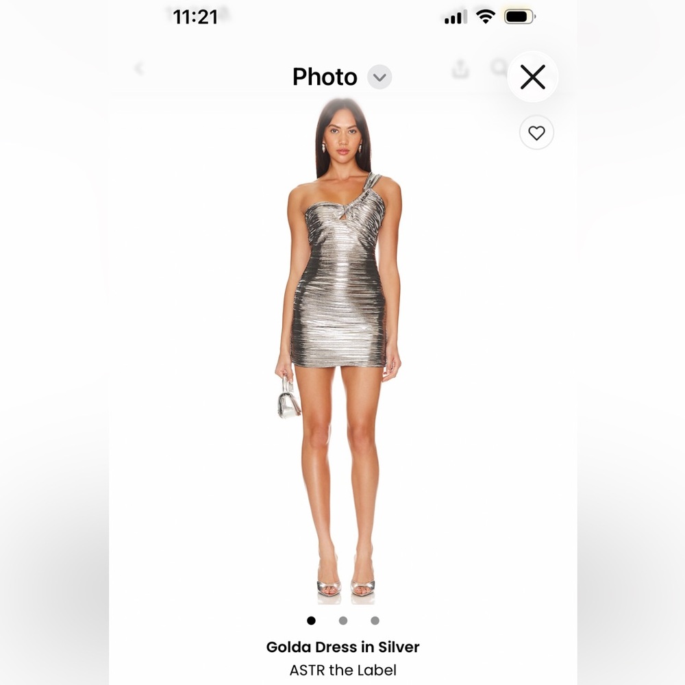 Revolve ASTR The Label Silver Metallic Dress